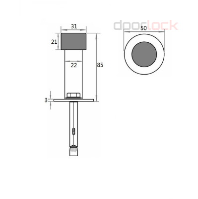 Дверной упор DOORLOCK DS009