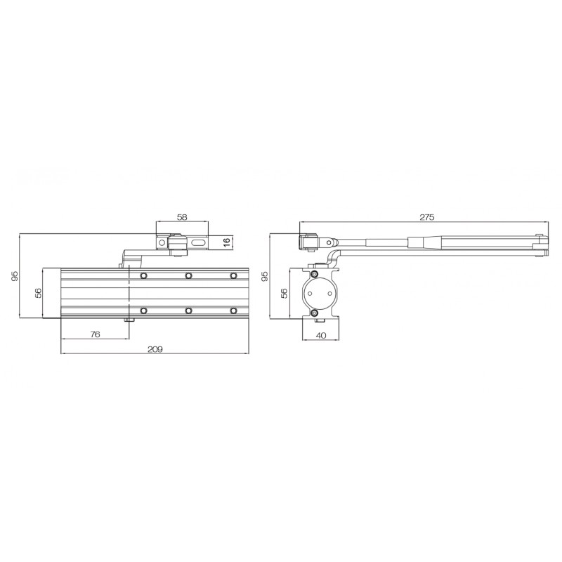 Дверной доводчик ECO SCHULTE TS-14 N1/2/3/4 коричневый