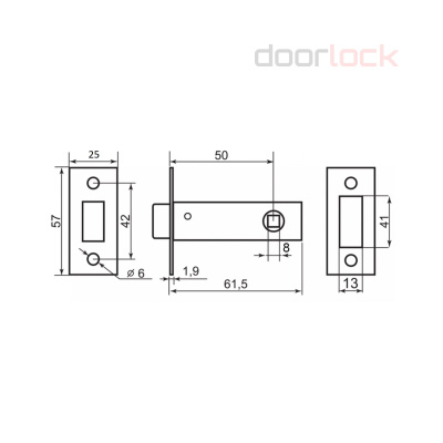 Защелка дверная магнитная PALLADIUM 100-М, матовый никель