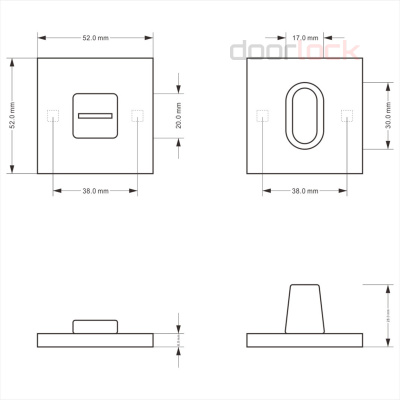 Поворотная кнопка DOORLOCK TK06/S/WC Slim
