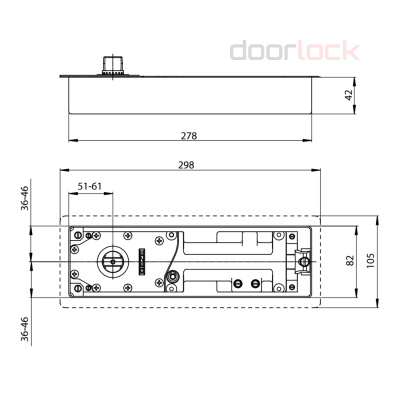 Дверной доводчик напольный GEZE TS500 NV c фиксацией на 90°, EN3, серебристый