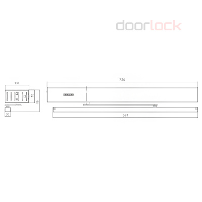 Привод распашной GEZE Powerturn F-IS для 2-х створчатой двери с роликовыми тягами, серебристый
