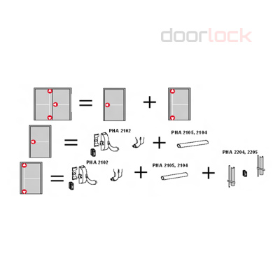 Механизм системы &quot;антипаника&quot; dormakaba PHA2102 накладной, серебристый