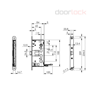 Корпус огнестойкого соленоидного замка DL 1901EM/WA/L