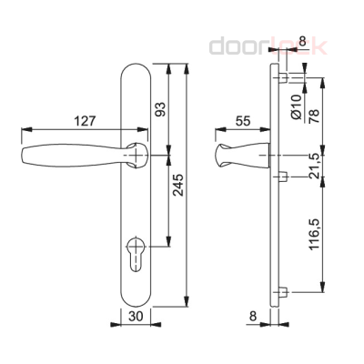 Ручка HOPPE 1530/3346 (Atlanta)