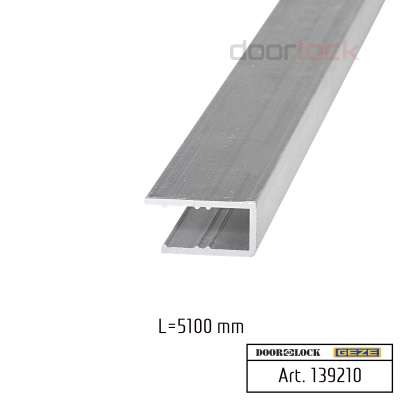 Притворочный профиль для вертикального уплотнителя и световых барьеров GEZE ECDRIVE (до 5100 мм), алюминий под покраску