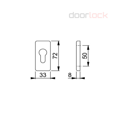 Розетка для профильных дверей HOPPE 44S-SK  PZ F1 под цилиндр, с клеевым слоем, 1 шт.