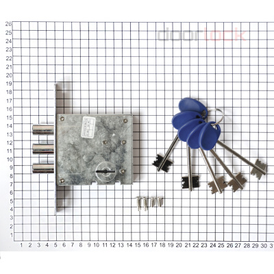 Замок дверной DOORLOCK DL8257K, длинный ключ, сувальдный, хромированный