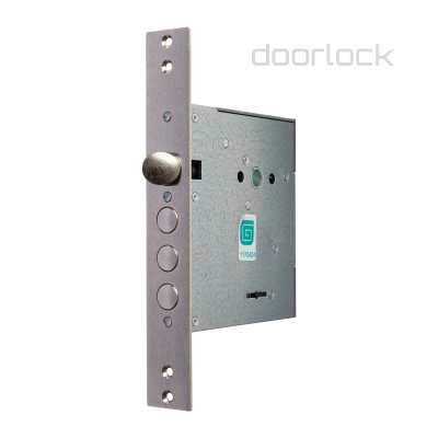 Замок дверной сувальдный Гардиан TERMO 80.11, с защелкой, 4 длинных ключа, никелированный